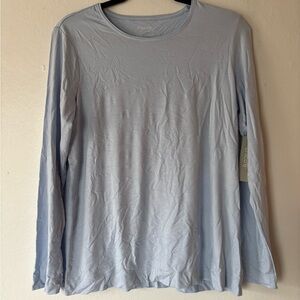 Chicos Essential Long Sleeve Basic Knit Calm Blue NWT, medium (Sz 1)